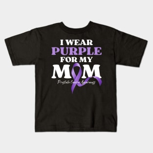 I Wear Purple for my Mom Cancer Awareness Kids T-Shirt